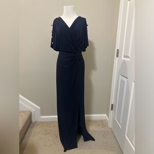 Elegant Navy Blue Evening Gown